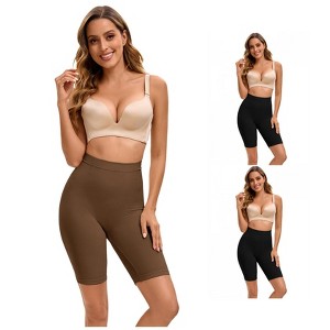 INSPIRE CHIC 3 Pcs Women's Butt Lifter Thigh Slimmers High Elasticity Control Waist Panties - 1 of 4