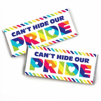 Big Dot of Happiness Love is Love - Gay Pride - Candy Bar Wrapper LGBTQ Rainbow Party Favors - Set of 24