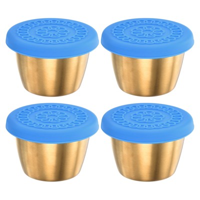 Unique Bargains Silicone Stainless Steel Portable Lightweight Food Storage Container 2.4 oz / 70 mL