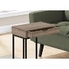 Monarch Specialties Accent Table, C-shaped, End, Side, Snack, Storage Drawer, Living Room, Bedroom, Brown Laminate, Black Metal, Contemporary, Modern - 3 of 4