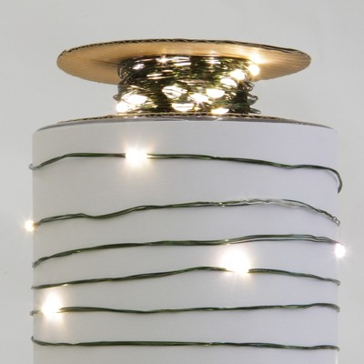 Vickerman 120 Warm White LED Micro Lights on Green Wire, 100' Christmas Light Strand