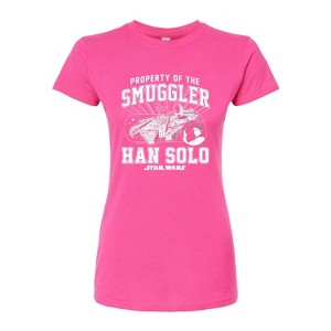 Women's - Star Wars - Property Of The Smuggler Han Solo Fitted Graphic T-Shirt - 1 of 2