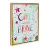 18" x 24" Sylvie Girls are Brave Framed Canvas Wall Art by Ettavee Gold - Kate and Laurel - 2 of 4