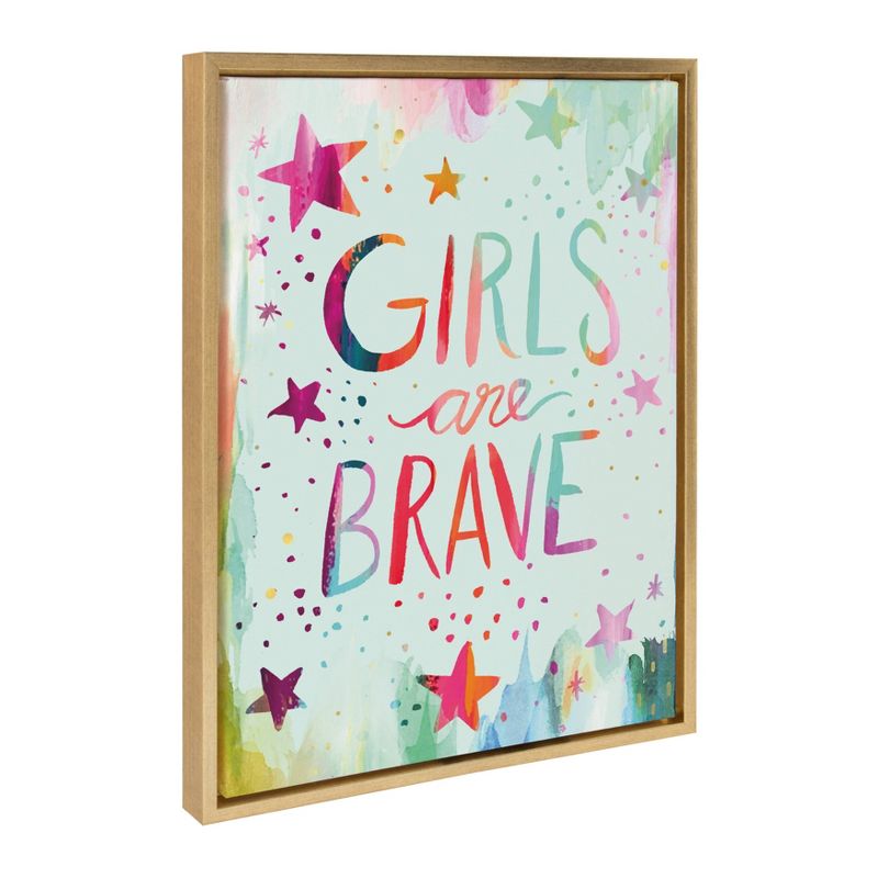 18&#34; x 24&#34; Sylvie Girls are Brave Framed Canvas Wall Art by Ettavee Gold - Kate and Laurel, 3 of 9