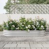 Lirago Oval Metal Raised Garden Bed 88.99"L x 44.68"W x 11.42"H, Galvanized Steel Planter Box for Vegetables, Flowers & Plants Silver - 3 of 4