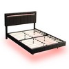NicBex Full/Queen Floating Bed Frame with Headboard,Modern Upholstered Platform Bed Frame with LED Lights and USB,Wood Slats Support,No-Noise - 2 of 4
