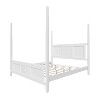 NicBex Queen/King Size Four Poster Platform Bed Frame with Horizontal Grille Design Headboard,Solid Wood Slats,No Box Spring Needed,Easy Assembly - 3 of 4