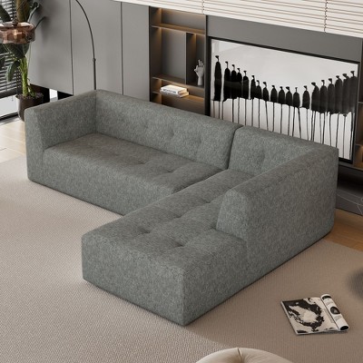 NicBex Couches for Living Room 112.2" L-Shaped Modular Sectional Sofa Bed Modern Minimalist Upholstered Free Combination Sofa