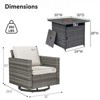 Buenhomino Patio Wicker Furniture Set with Fire Pit Table, PE Rattan Swivel Patio Chairs with Propane Fire Pit Table, 5 Pieces Patio Conversation Set - 4 of 4