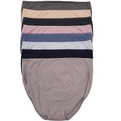 Felina Women's Cotton Modal Hi Cut Panties - 8-pack (chic Basics, Medium) :  Target