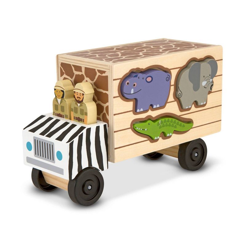 Melissa &#38; Doug Animal Rescue Shape-Sorting Truck - Wooden Toy With 7 Animals and 2 Play Figures, 5 of 16