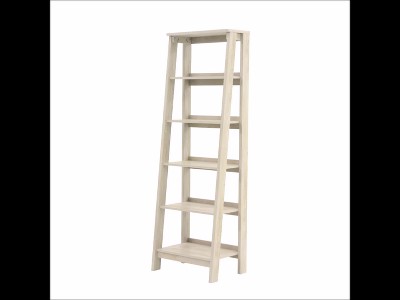 Mystic Oak Adjustable 5-Shelf Bookcase with Cubes