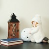 Northlight Tealight Snowball with Kneeling Girl Christmas Candle Holder - 12.5" - White - image 2 of 2