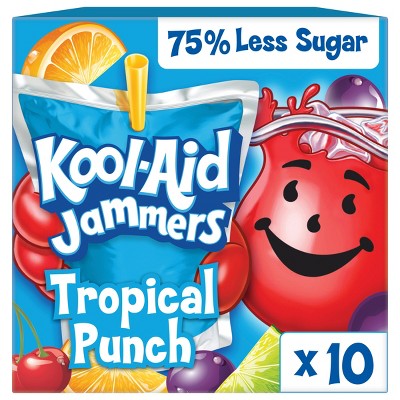 Kool-Aid Jammers Tropical Punch Juice Boxes - 10pk/6 fl oz Pouches