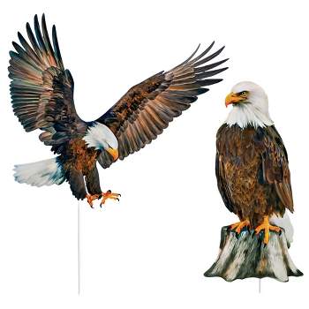 Collections Etc Bald Eagle Yard Stakes - Set of 2
