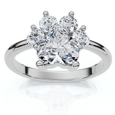 Pompeii3 1 1/3Ct Cat Paw Shape Diamond Ring 14k Gold Lab Created