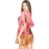 LA LEELA Women's Loose Beachwear Swim Suit Vacation Tunic Summer Bathing Suit Cover-up Mini Swing Dress for Women L-XL Pink , Floral - 3 of 4