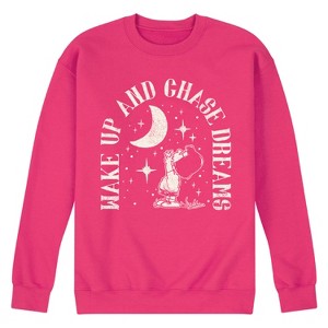 Men's - Peanuts - Wake Up And Chase Dreams Graphic Fleece Sweatshirt - 1 of 4