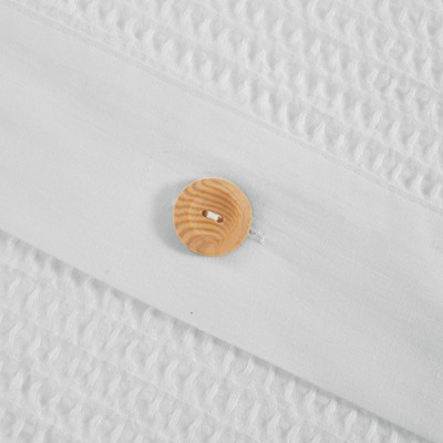 White Cotton Waffle Weave King/Cal King Duvet Cover Set