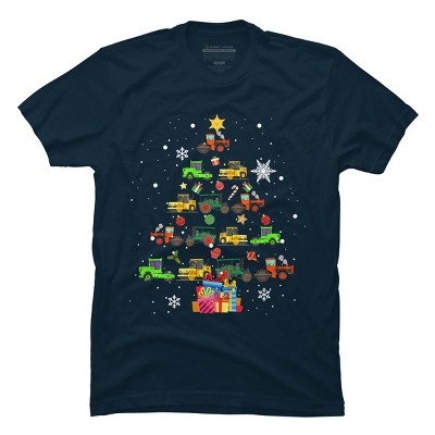 Men's Design By Humans Christmas Tractor Tree Gift Farmer Shirts Funny Tractor Xmas By VitMon T-Shirt