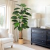 Faux Floor Plants, Home Office Fake Tree with Decorative Planter, Artificial Scindapsus Aureus Trees Decor Plant - 3 of 4