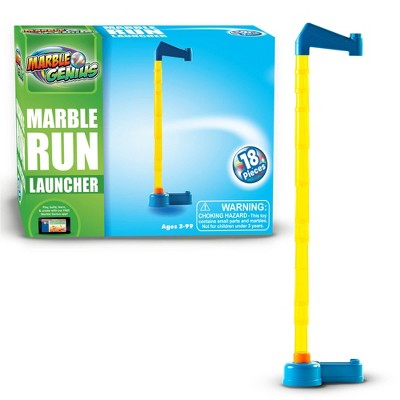 Marble Genius Marble Run Launcher- Marble Launcher Base, Tubes, Top, and 5 Plastic Marbles, Build, and Watch Your Marbles Soar
