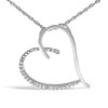 Haus of Brilliance Silver Diamond Accent Open Heart Slide Pendant Necklace - 2 of 4