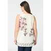 Roaman's Women's Plus Size Printed Lace Tank - 3 of 4