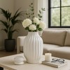 Modern Ceramic Jar with Lid - Living Room Decor - Decorative Flower Vase for Home Decor - Office, Table Centerpiece, or Entryway Decor - 2 of 4
