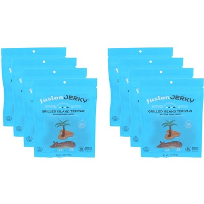 Fusion Jerky Grilled Island Teriyaki Pork Jerky- Pack of 8 - 2.5 oz