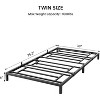14 Inch Twin Bed Frame No Box Spring Needed, Heavy Duty Metal Platform Bed Frame Twin Size for Bedroom Easy Assembly, Noise Free, Black, Tiwn - 2 of 4
