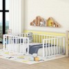 Twin Size Metal Floor Bed Frame with Fence and Door, Black - 2 of 4