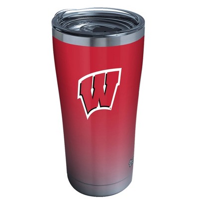 NCAA Wisconsin Badgers 20oz Ombre Stainless Steel Tumbler with Lid