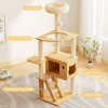 Lyngins Modern Wooden Cat Tree Tower, Stylish Cat Tower with Sisal Cat Scratching Post & Acrylic Hammock, Cat House for All Cats/Kittens - 3 of 4