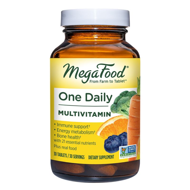 MegaFood One Daily Multivitamin for Women and Men Immune Support Vegetarian Tablets - 30ct, 1 of 7