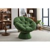 Green Oversized swivel armchair, 360 degree swivel bucket chair, suitable for living room and bedroom - 4 of 4