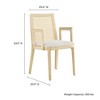 Modway Monarch Wood Dining Armchair – Antique White Frame with Cane Back and Ivory Padded Seat, Rustic Farmhouse Style Accent - 3 of 4