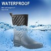 TIME HOLLOW Black Waterproof Lightweight Mid-Calf Rain Boots - 2 of 3