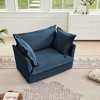 Chenille Slipcovered Armchair, Deep Seat Single Sofa with Removable Cover, 1 Back Cushion & 2 Oversized Pillows, 300lb Capacity - 2 of 4