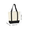 Unique Bargains Zipper Reusable Canvas Tote Bag with an External Pocket - 2 of 4