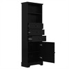 OUTSUPPLY Tall Storage Cabinet with 3 Drawers, Adjustable Shelves for Bathroom, Kitchen, Living Room - 4 of 4