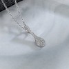 14k Golden and Sterling Silver Spoon Pendant Necklace with crystals - 2 of 4