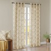 VYNXARIA 50x108" Fretwork Print Grommet Top Window Curtain Panel,Beige+Gold(Single Panel) - 2 of 4