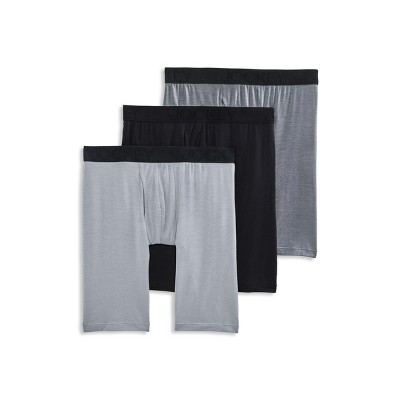 Jockey Men's Active Ultra Soft Modal 9" Long Leg Boxer Brief - 3 Pack