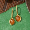 Ross-Simons Round Amber Drop Earrings in 18kt Gold Over Sterling - 4 of 4