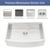 30 Farmhouse Sink Workstation - 30*21*9 Inch Kitchen Sink Stainless Steel 16 gauge Apron Front Kitchen Sink - 4 of 4