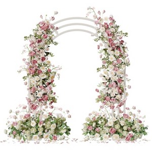 Artloge 8.5Ft Heavy Duty Metal Wedding Arch Trellis Backdrop Balloon Archway Decor Stand with Sturdy Base for Party Ceremony Climbing Plant Garden - 1 of 4