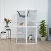 FURNIinspire Pet Crates and Houses, Cat Outdoor Enclosure, Exterior Cat Cage, Feline House with Platforms, Sunlight Board, White, 39"*33"*64" - 2 of 4