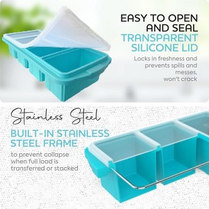 JDICTION Silicone Freezer Tray with Lid, 2-Pack Large Ice Cube Mold Makes 8 One-Cup Portions, Oven & Dishwasher Safe - 1 of 4