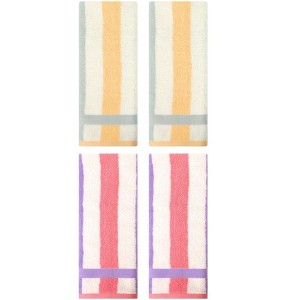 REGALWOVEN Striped Absorbent Soft Cotton Hand Towels for Bathroom 4 Pack - 1 of 4
